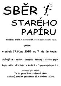 Sběr papíru - podzim 2025
